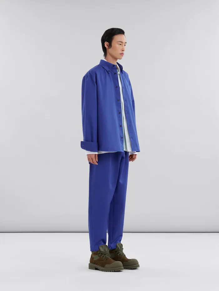 White Organic Poplin Zip Shirt With Hidden Logo Men Marni Tops and TShirts