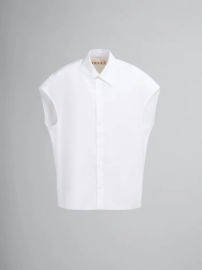 White Poplin Cocoon Shirt Women Marni Tops and TShirts