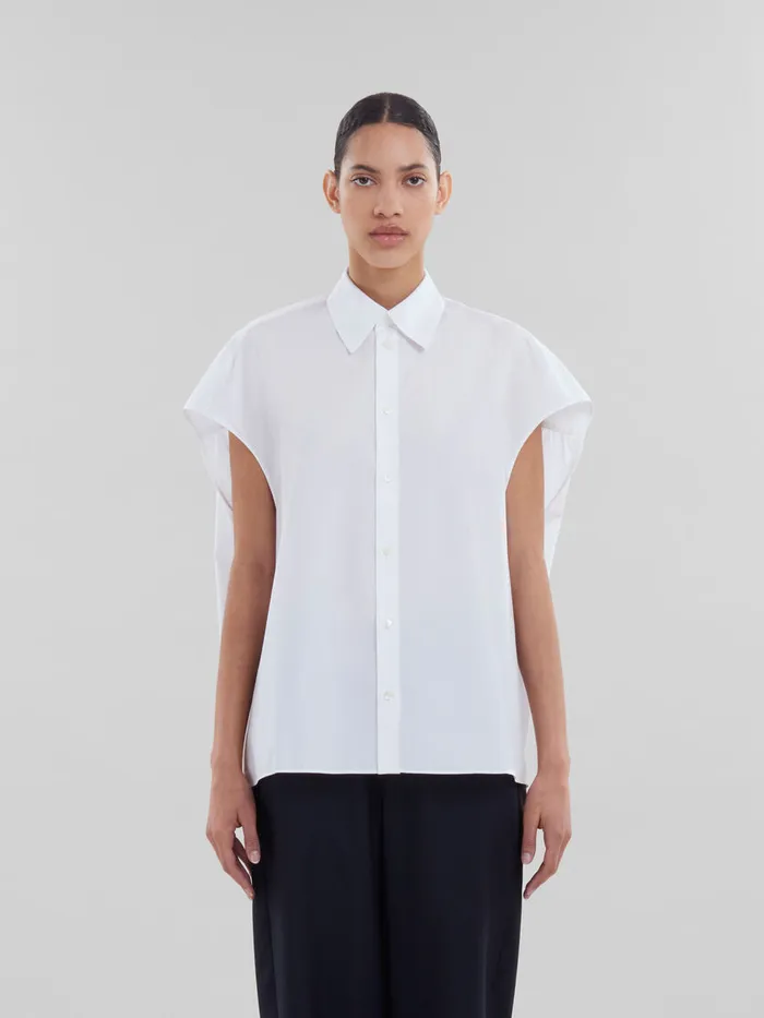 White Poplin Cocoon Shirt Women Marni Tops and TShirts