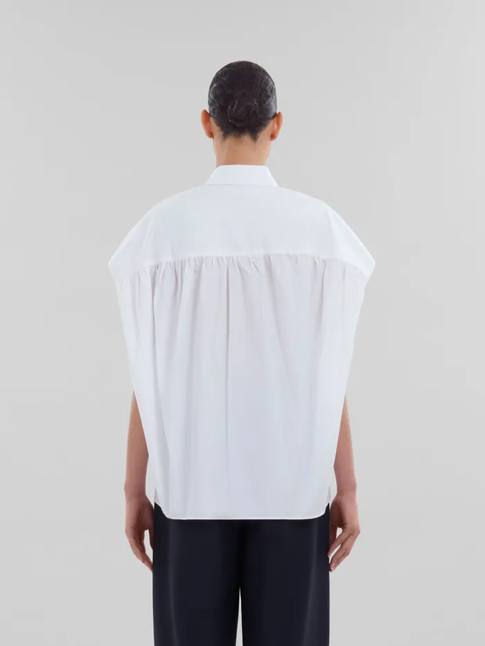 White Poplin Cocoon Shirt Women Marni Tops and TShirts
