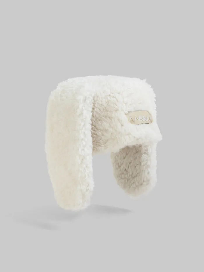 White Shearling Rabbit Hat Men Marni Hats