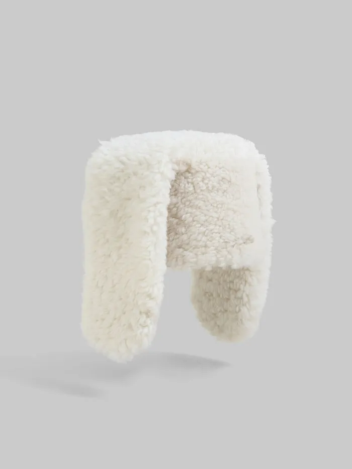 White Shearling Rabbit Hat Men Marni Hats