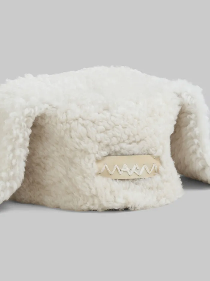 White Shearling Rabbit Hat Men Marni Hats