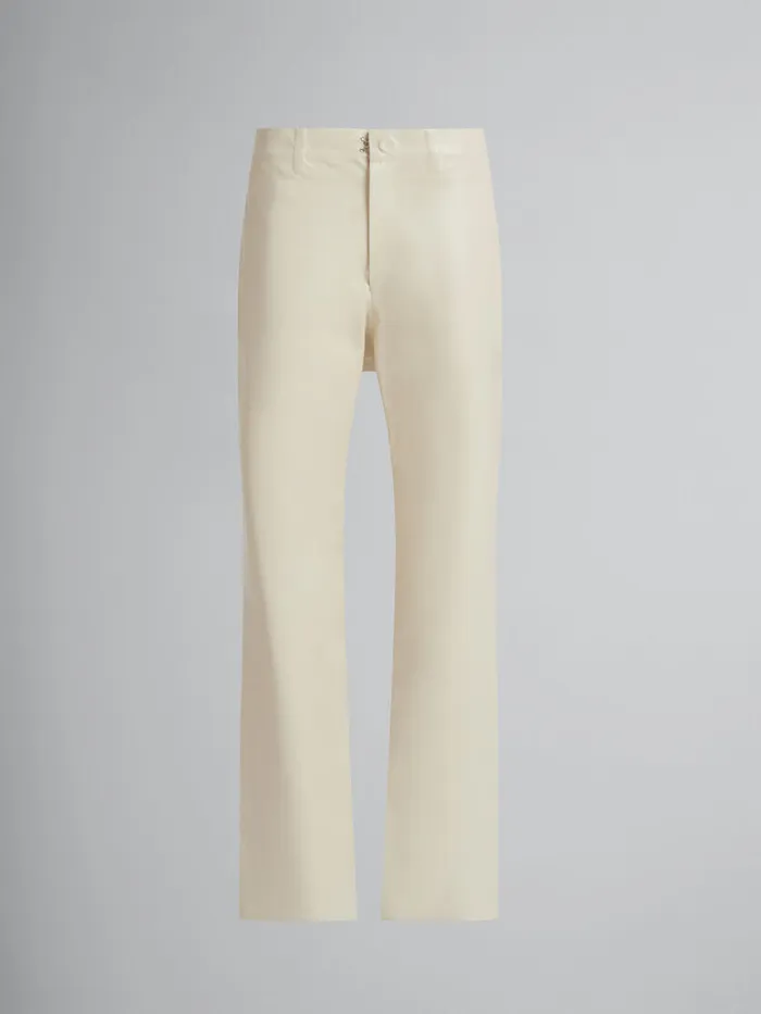 White Wool And Coated Fabric Fivepocket Trousers Men Marni Pants