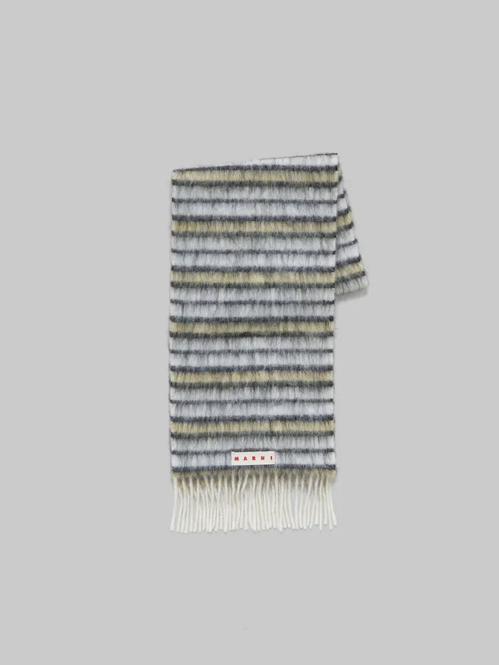 White Wool And Mohair Scarf With Striped Pattern Women Marni Scarves