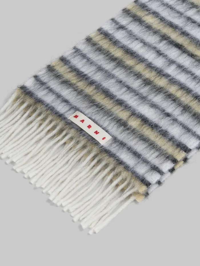 White Wool And Mohair Scarf With Striped Pattern Women Marni Scarves