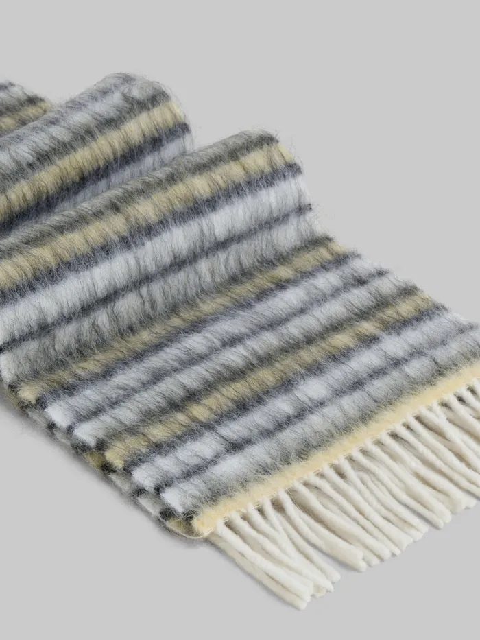 White Wool And Mohair Scarf With Striped Pattern Women Marni Scarves