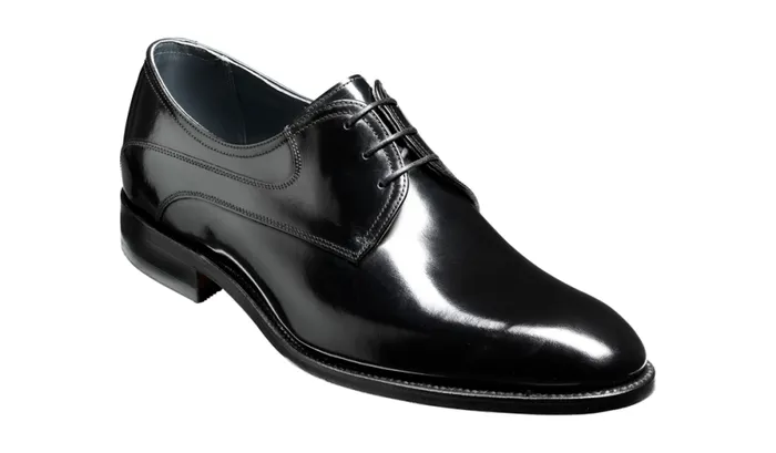 Wickham 8211 Black HiShine Mens Barker Shoes Derbys