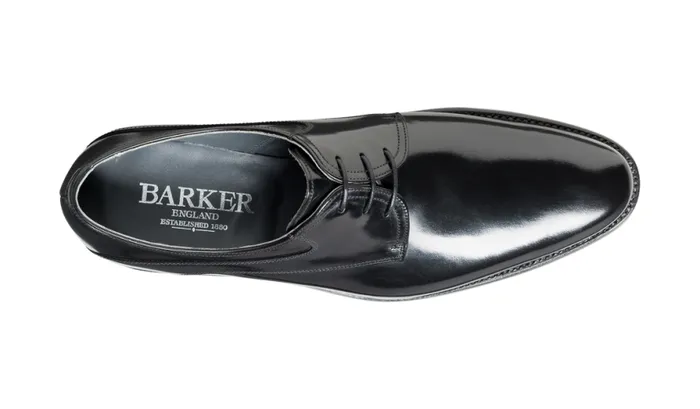 Wickham 8211 Black HiShine Mens Barker Shoes Derbys
