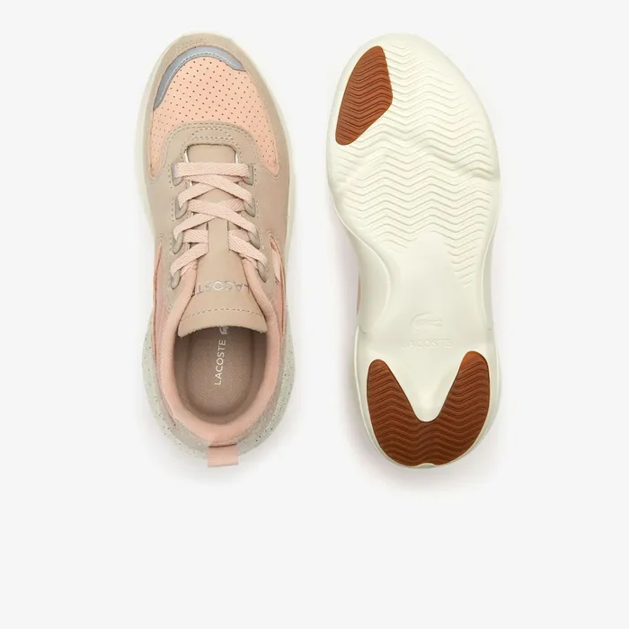 Wildcard Paneled Leather Sneakers NaturalOff White Womens Lacoste Sneakers Outlet