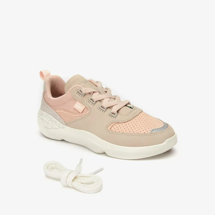 Wildcard Paneled Leather Sneakers NaturalOff White Womens Lacoste Sneakers Outlet