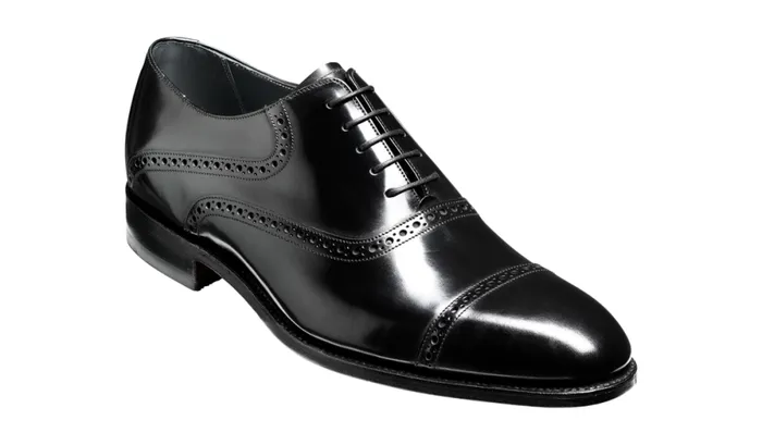 Wilton 8211 Black HiShine Mens Barker Shoes Brogues