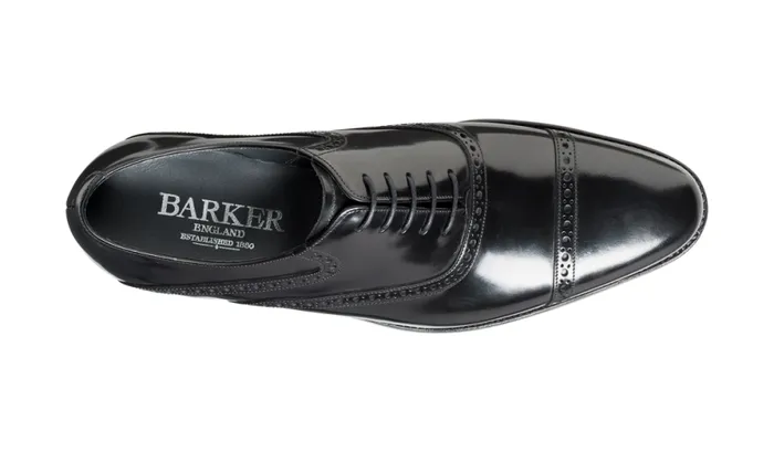 Wilton 8211 Black HiShine Mens Barker Shoes Brogues