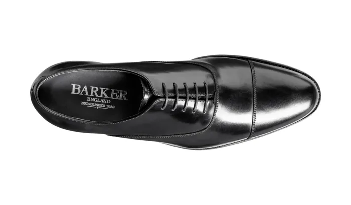 Winsford 8211 Black HiShine Mens Barker Shoes Oxfords
