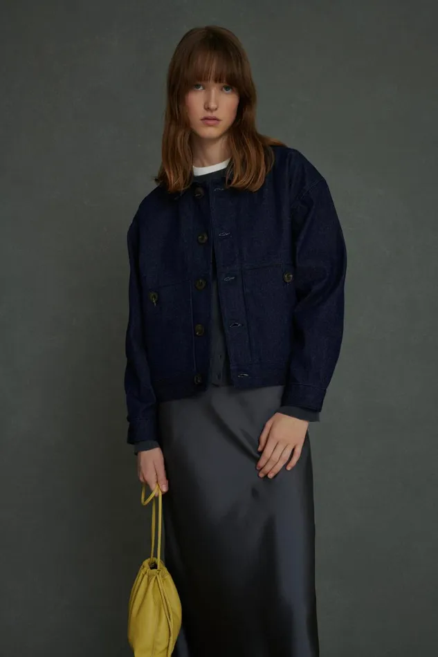Women ABEL JACKET Navy Soeur Denim