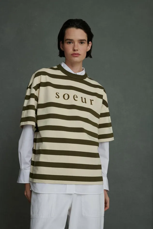 Women ADAM TEESHIRT Offwhitekhaki Soeur TShirts and Sweatshirts