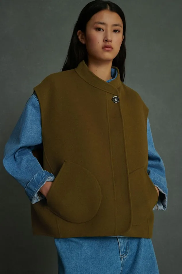 Women ADELINE JACKET Khaki Soeur Jackets and Coats