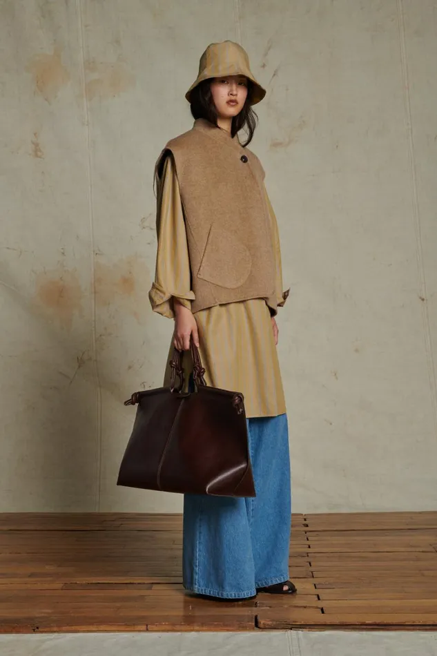 Women ADELINE JACKET Mottled Beige Soeur Jackets and Coats