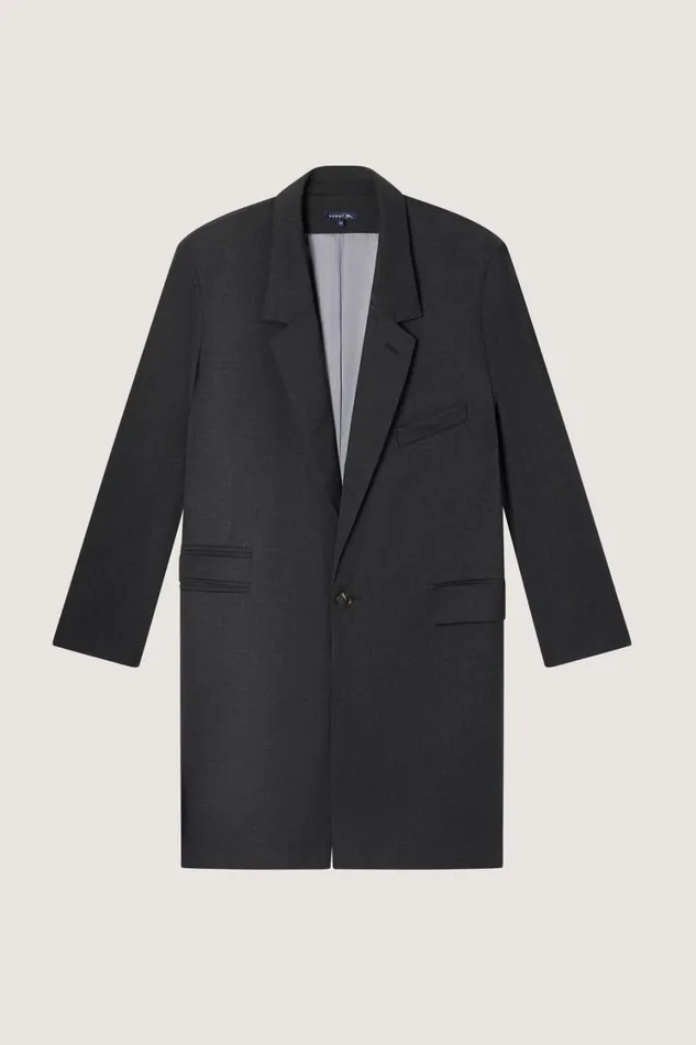 Women ALCESTE COAT Dark Mottled Grey Soeur Jackets and Coats