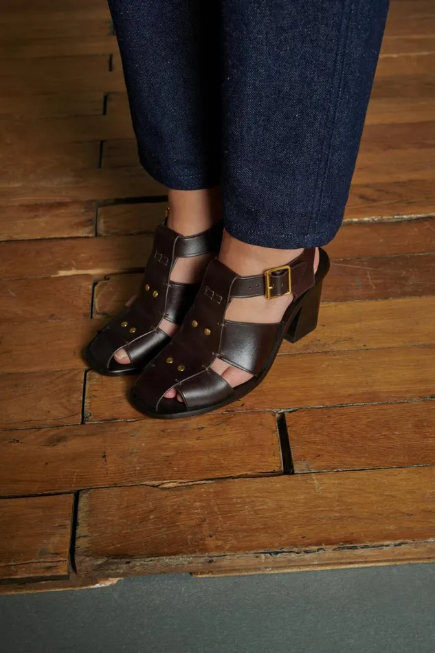 Women ALES SANDALS Dark Brown Soeur Shoes