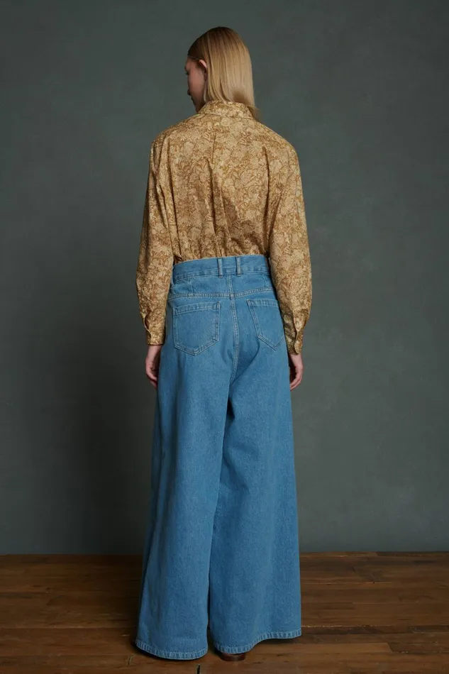 Women ALEXIS JEANS Faded Blue Denim Soeur Trousers