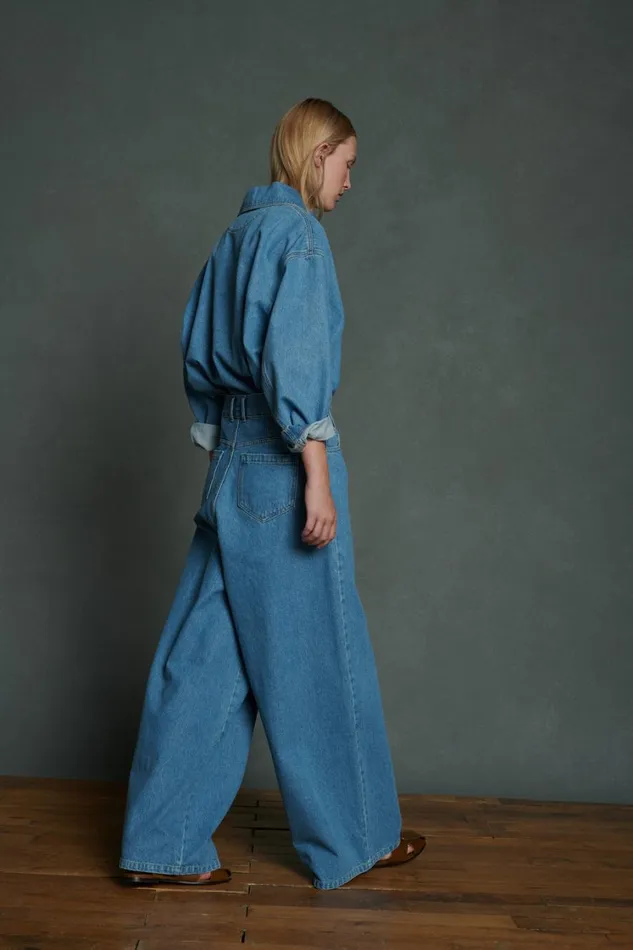 Women ALEXIS JEANS Faded Blue Denim Soeur Trousers