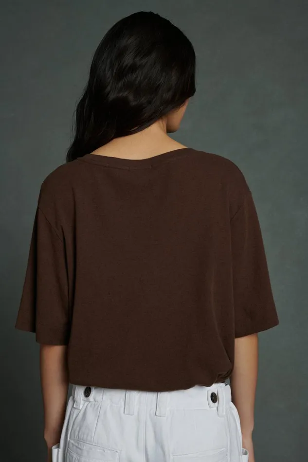 Women ALICIA TEESHIRT Dark Brown Soeur TShirts and Sweatshirts