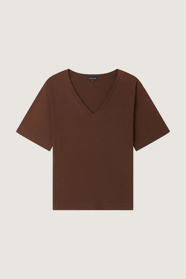 Women ALICIA TEESHIRT Dark Brown Soeur TShirts and Sweatshirts