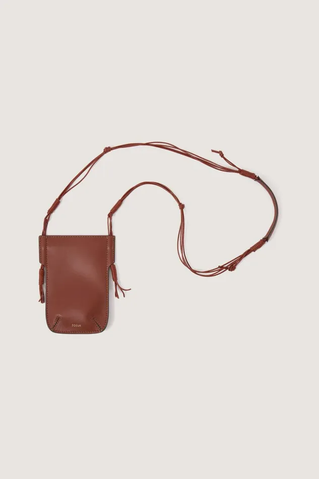 Women AMAURY PHONE HOLDER Mahogany Soeur Small Leather Goods