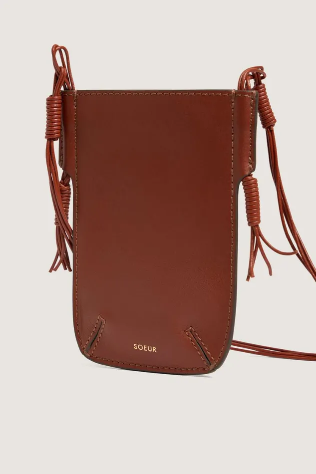 Women AMAURY PHONE HOLDER Mahogany Soeur Small Leather Goods
