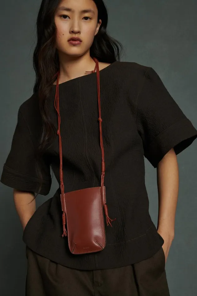 Women AMAURY PHONE HOLDER Mahogany Soeur Small Leather Goods