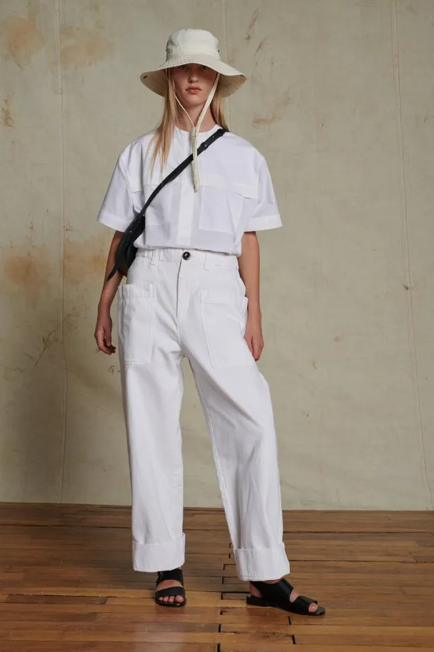 Women ANDORRE JEANS White Soeur Trousers