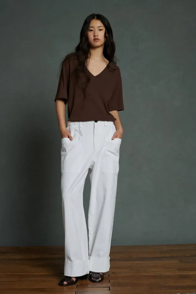 Women ANDORRE JEANS White Soeur Trousers
