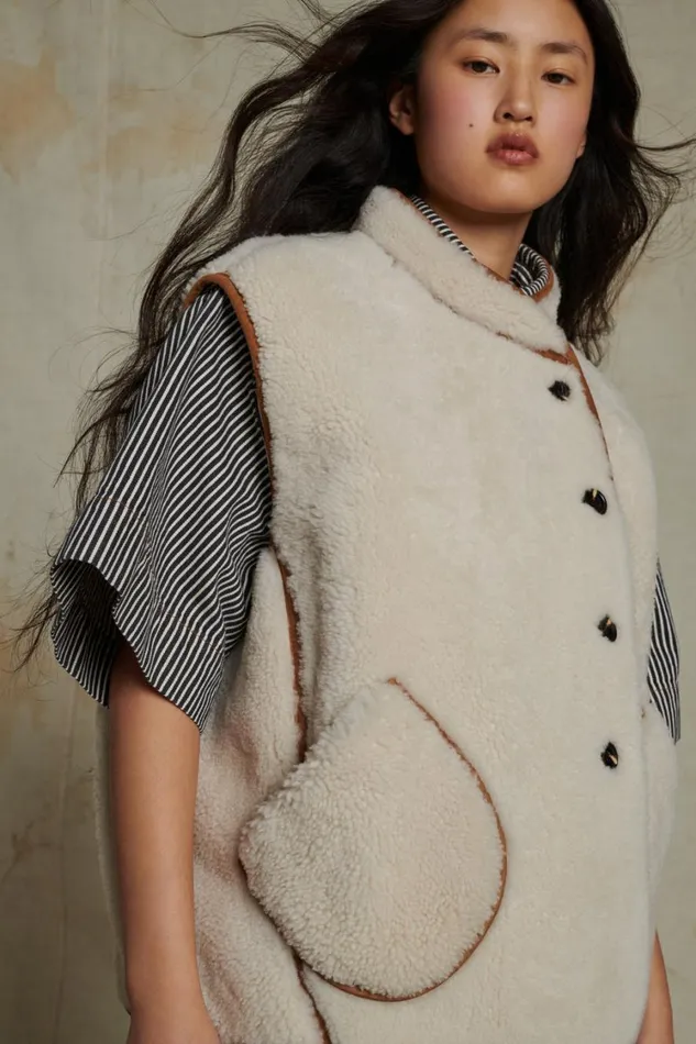 Women ARNOLD BODYWARMER Ivory Soeur Jackets and Coats
