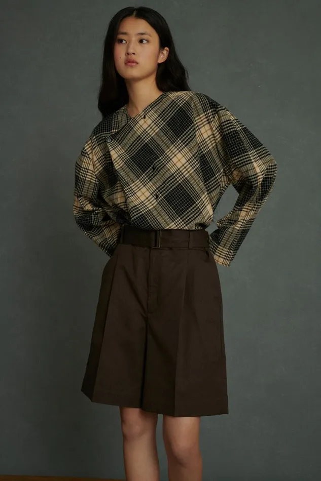 Women AURELIE SHORTS Dark Brown Soeur Skirts and Shorts