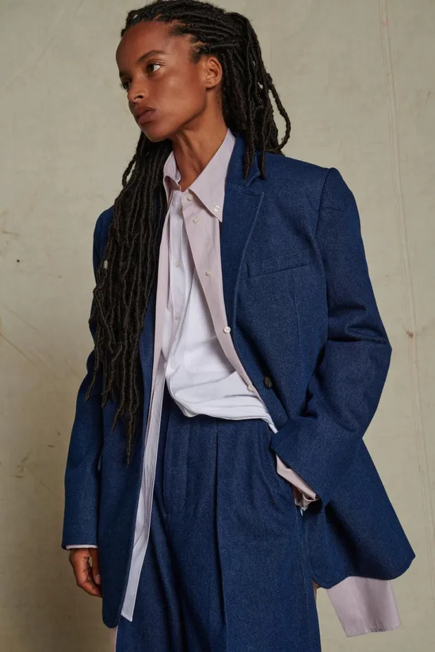 Women AURES JACKET Navy Soeur Jackets and Coats