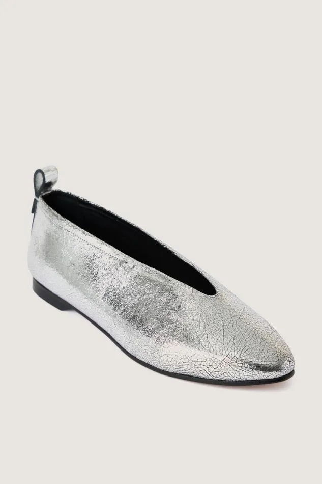 Women AVA BALLERINAS Silver Soeur Shoes