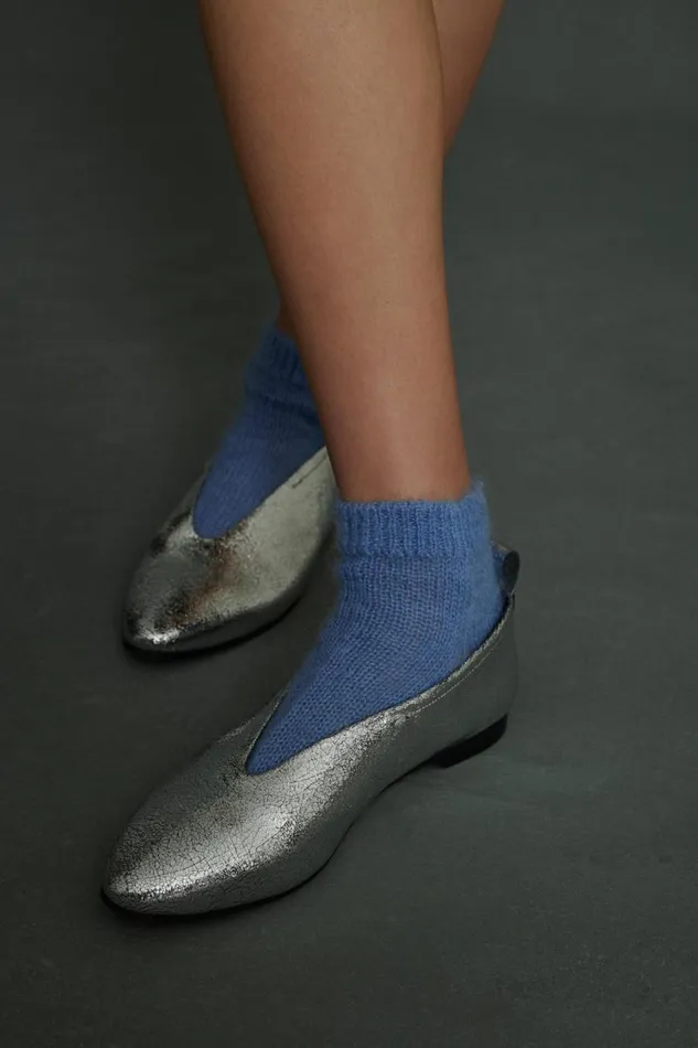 Women AVA BALLERINAS Silver Soeur Shoes