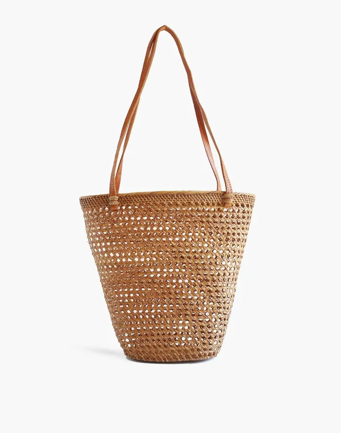 Women Bags Madewell Bembien Rattan Isla Basket Tote Bag
