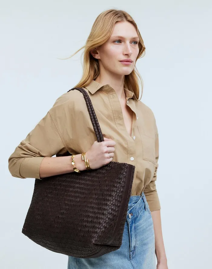 Women Bags Madewell Handwoven Leather Tote