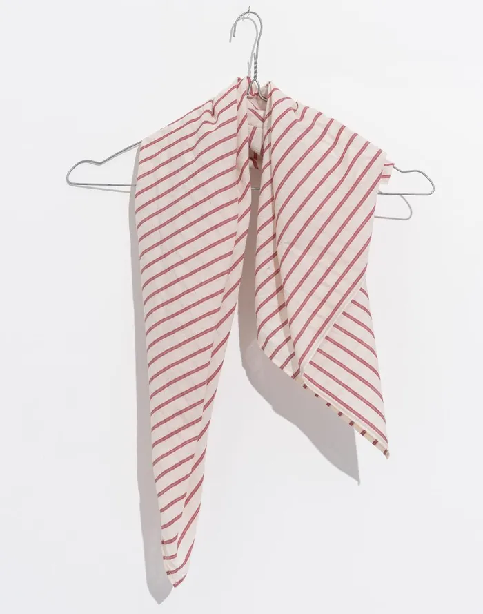 Women Bandanas Madewell World Of Crow Red Striped Cotton Bandana