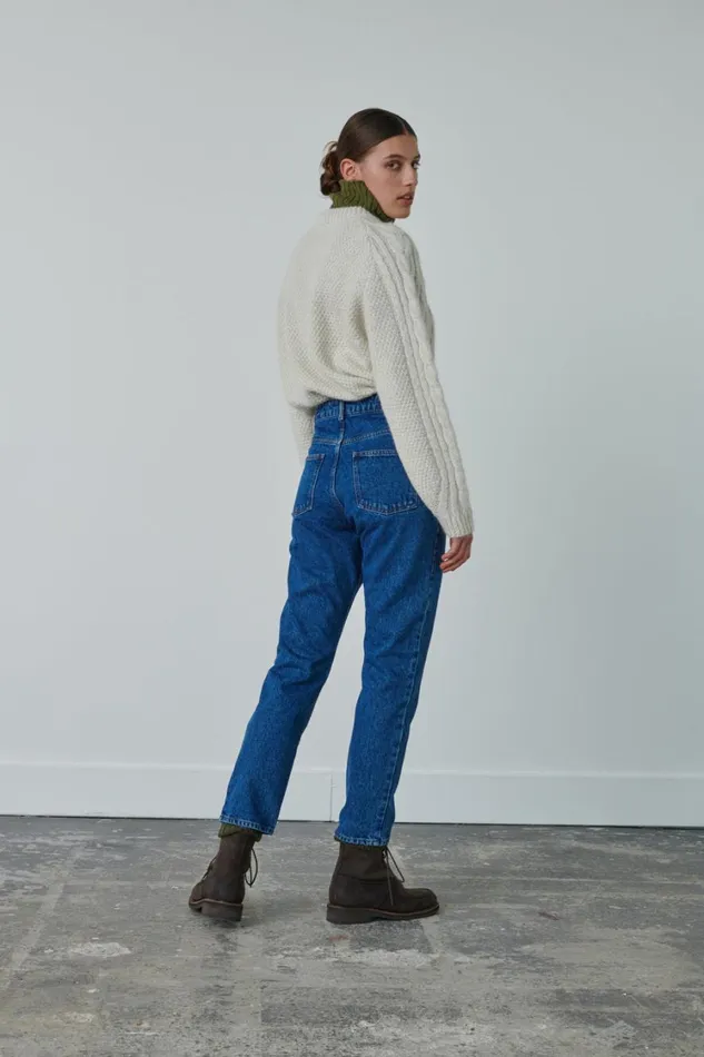 Women BARNEY JEANS Washed Blue Denim Soeur Trousers