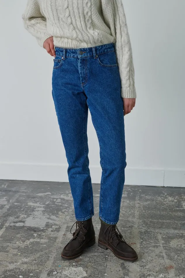 Women BARNEY JEANS Washed Blue Denim Soeur Trousers