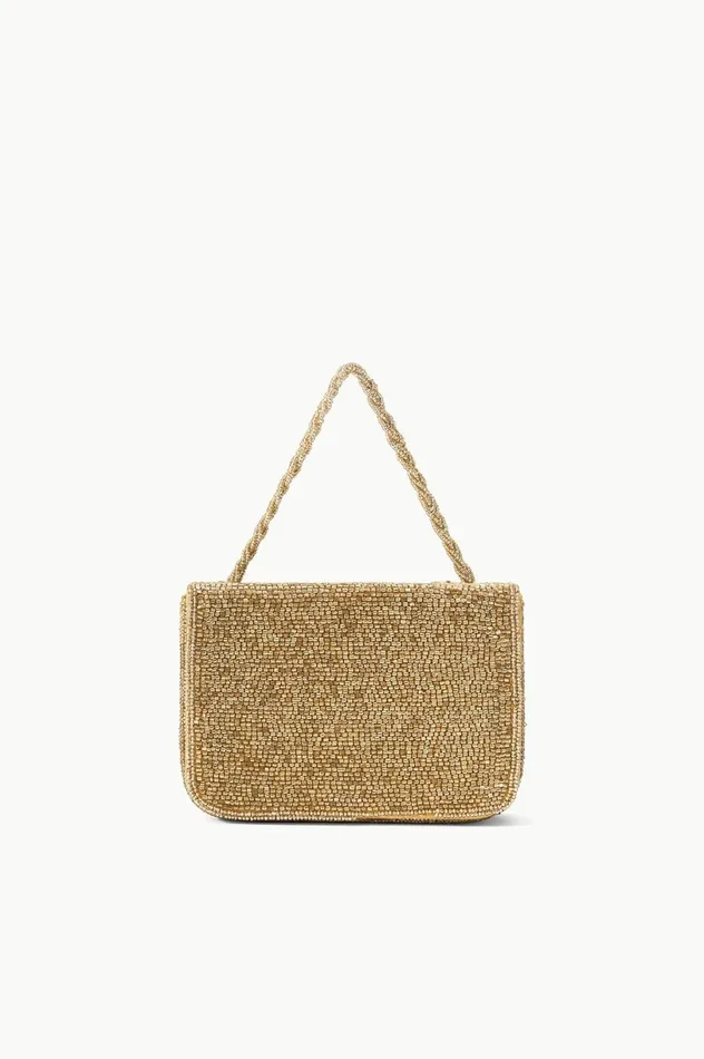 Women Beaded STAUD STAUD CARMEN BEADED BOX BAG GOLD