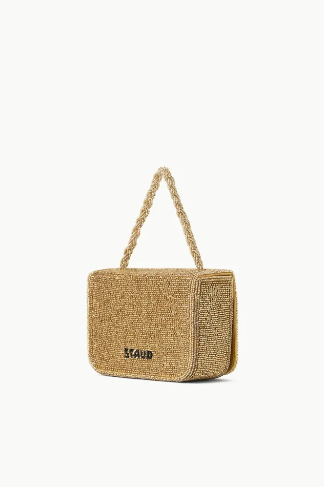 Women Beaded STAUD STAUD CARMEN BEADED BOX BAG GOLD Women Beaded STAUD STAUD CARMEN BEADED BOX BAG GOLD
