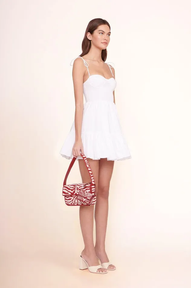 Women Beaded STAUD TOMMY BEADED BAG SCARLET WHITE Women Beaded STAUD TOMMY BEADED BAG SCARLET WHITE