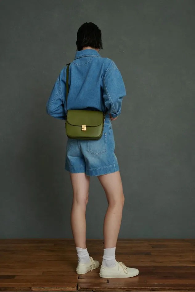 Women BELLISSIMA MAXI BAG Olive Green Soeur Shoulder Bags