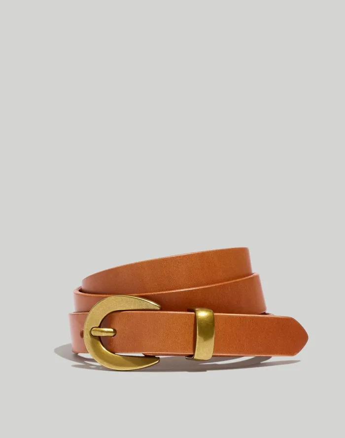 Women Belts Madewell Chunky Buckle Skinny Leather Belt