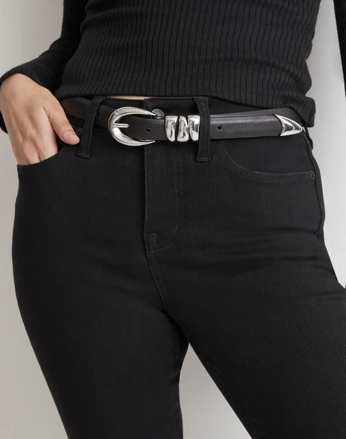 Women Belts Madewell Chunky Metal Leather Belt