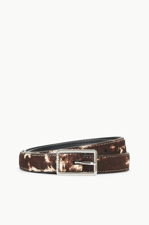 Women Belts STAUD STAUD CLASSIC WIDE BELT BROWN and TAN HAIRCALF